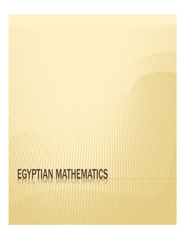 Egyptian Mathematics Timeline