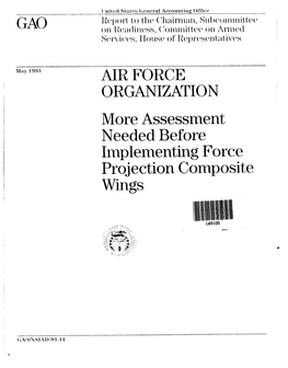 NSIAD-93-44 Air Force Organization: More Assessment Needed