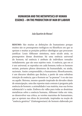 On the Production of Man by Labour