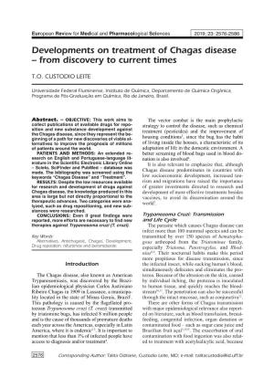 Developments on Treatment of Chagas Disease – from Discovery to Current Times