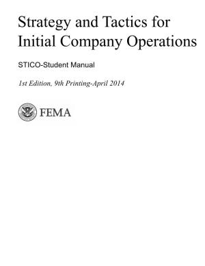 Strategy and Tactics for Initial Company Operations-Student Manual