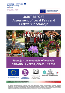JOINT REPORT Assessment of Local Fairs and Festivals in Strandja