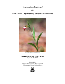 Conservation Assessment for Ram's Head Lady Slipper