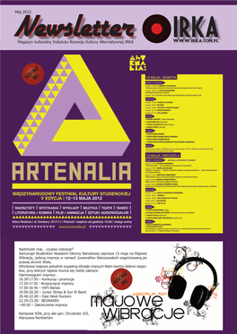 Magazyn Kulturalny Instytutu Rozwoju Kultury Alternatywnej IRKA Maj 2012