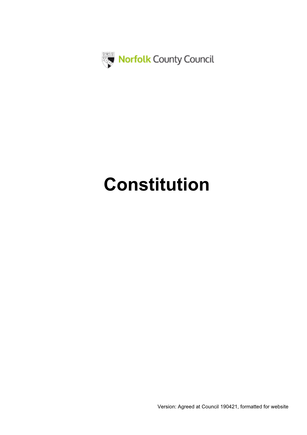 Norfolk County Council Constitution 2021