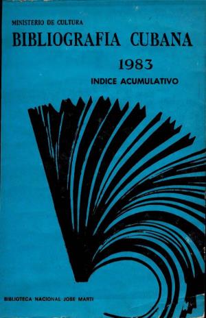 Bibliografia Cubana 1983 Indice Acumulativo