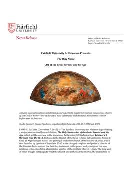 Fairfield University Art Museum Presents the Holy Name Art of The