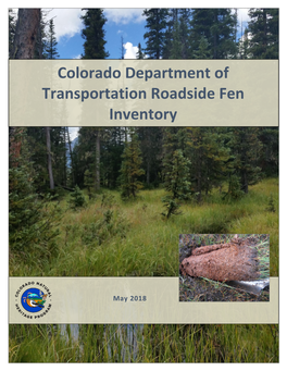 Colorado Department of Transportation Roadside Fen Inventory