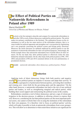 The Effect of Political Parties on Nationwide Referendums in Poland
