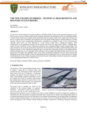 Str-907: the New Champlain Bridge – Technical Requirements and Delivery