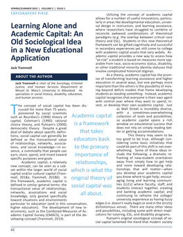 Learning Alone and Academic Capital