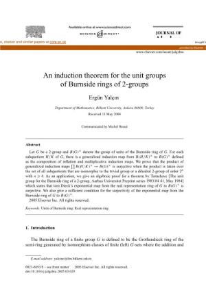 An Induction Theorem for the Unit Groups of Burnside Rings of 2-Groups