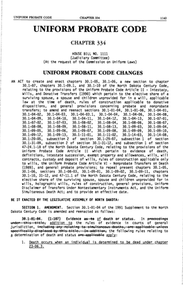 Uniform Probate Code Chapter 334 1143 Uniform Probate Code