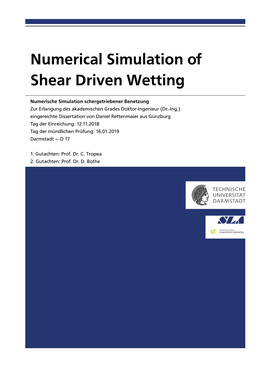 Numerical Simulation of Shear Driven Wetting