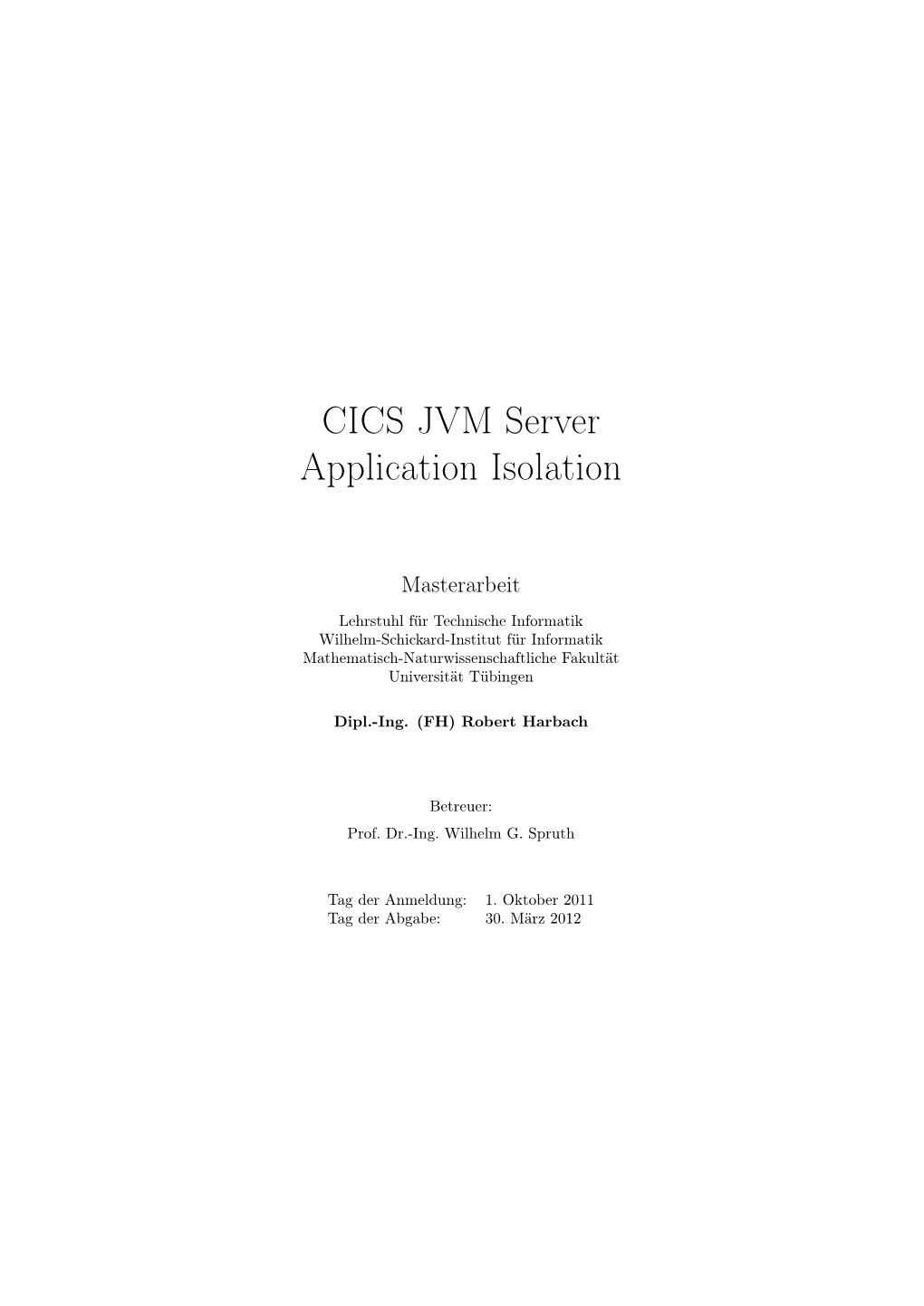 CICS JVM Server Application Isolation