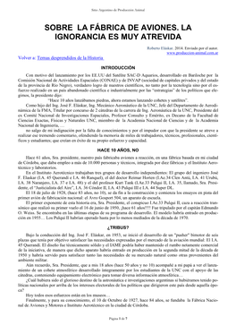 Sobre La Fábrica De Aviones. La Ignorancia Es Muy Atrevida