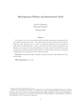 Heterogeneous Workers and International Trade"
