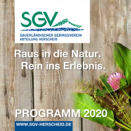 Programm 2020 Vorwort Wer Mehr Zeit Mitbringt, Kann Auf Fahrten Und Freizeiten Lernen, Staunen Und Genießen