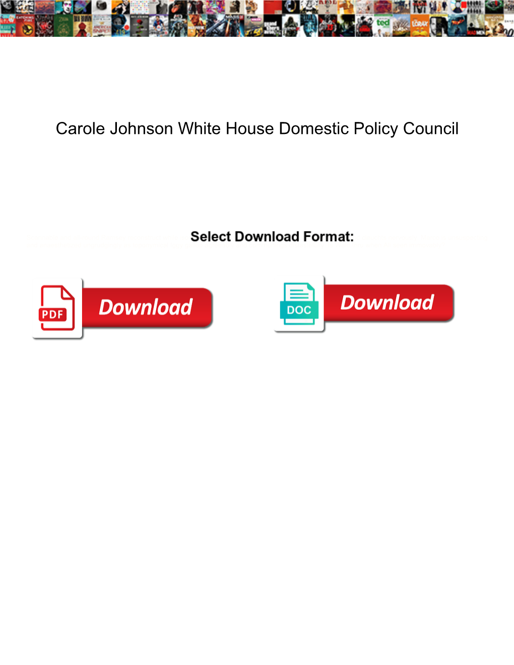 Carole Johnson White House Domestic Policy Council