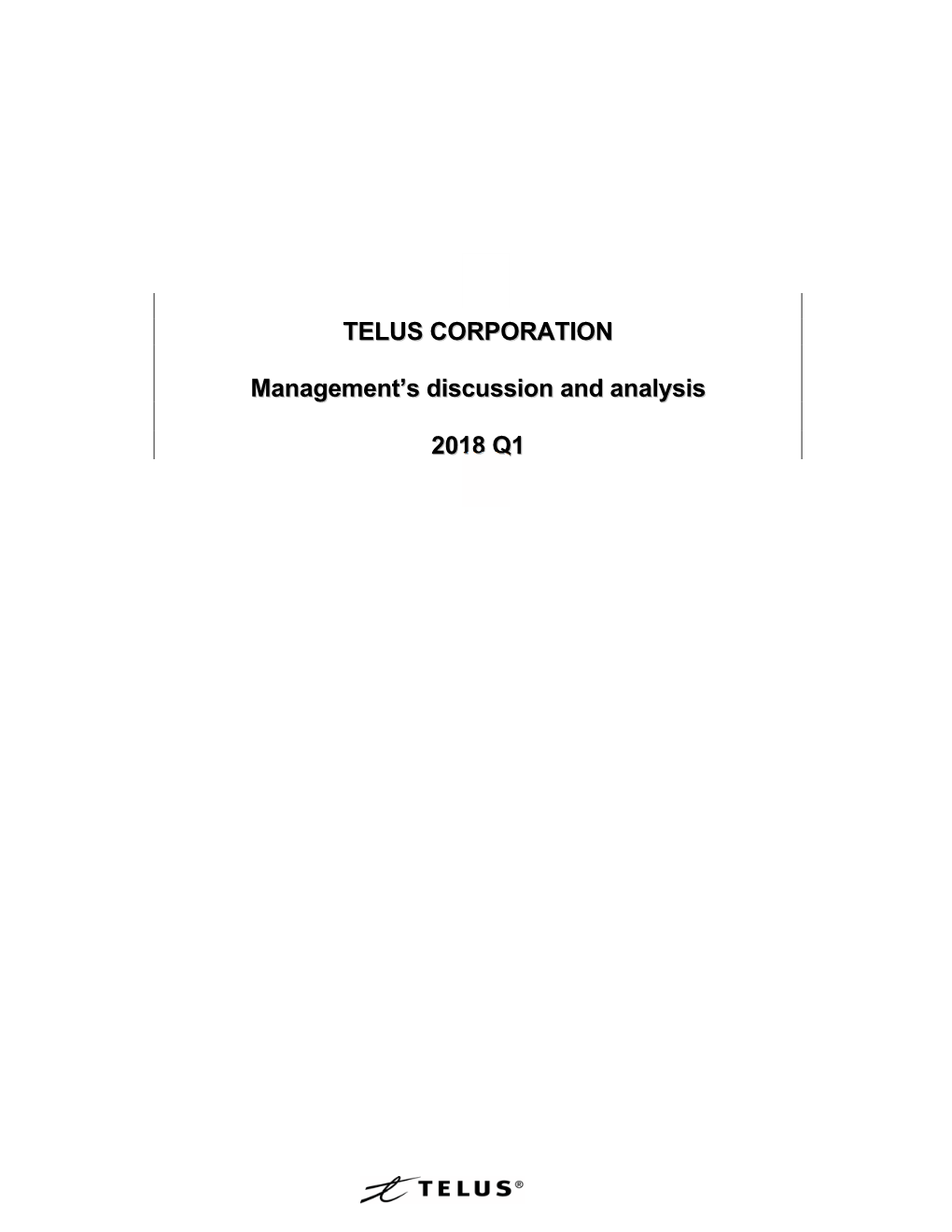 TELUS CORPORATION Management's Discussion