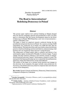 The Road to Autocratization? Redefining Democracy in Poland1