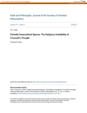 The Religious Availability of Foucault's Thought