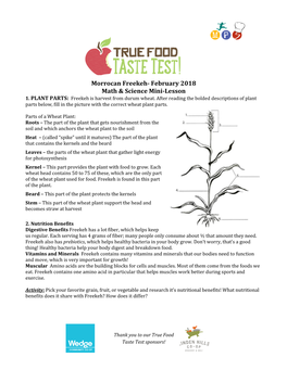 Morrocan Freekeh- February 2018 Math & Science Mini-Lesson