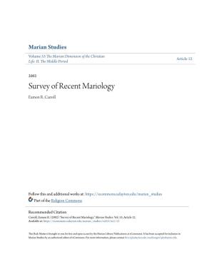 Survey of Recent Mariology Eamon R