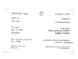 District Census Handbook, Mathura, Part-XII-A, Series-25, Uttar Pradesh