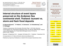 Internal Structure of Event Layers Preserved on the Andaman Sea Table 2