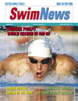 April-May 2003 $ 4.95 Can Michael Phelps World Record in 400 Im