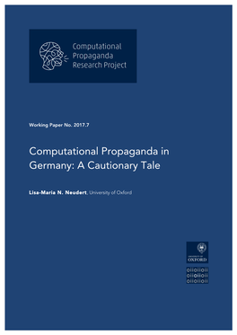 Computational Propaganda in Germany: a Cautionary Tale