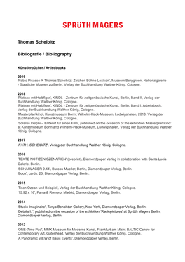 Thomas Scheibitz Bibliografie / Bibliography