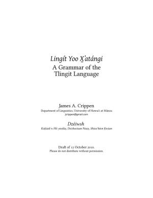 Lingít Yoo X̱ʼatángi: a Grammar of the Tlingit Language