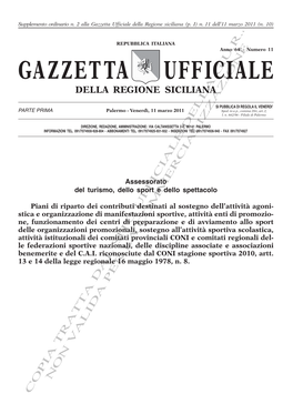 Gazzetta Ufficiale Della Regione Siciliana (P