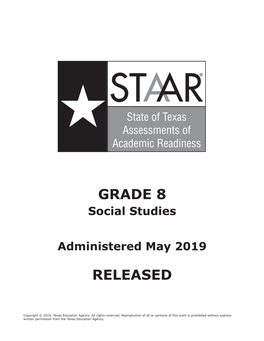 STAAR Grade 8 Social Studies May 2019 Released