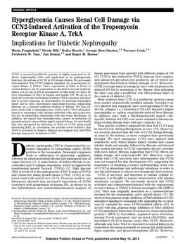 Implications for Diabetic Nephropathy