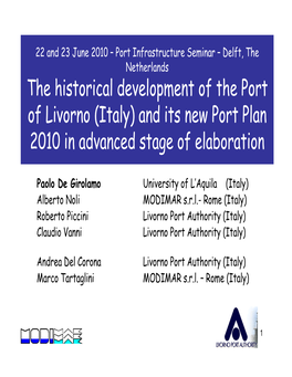 Presentatie DE GIROLAMO Port 2010