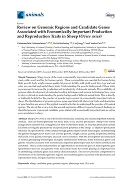 Review on Genomic Regions and Candidate Genes Associated with Economically Important Production and Reproduction Traits in Sheep (Ovies Aries)