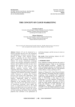 The Concept of Cloud Marketing
