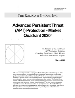 (APT) Protection - Market Quadrant 2020 *