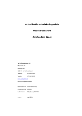 Actualisatie Ontwikkelingsvisie Osdorp-Centrum Amsterdam-West