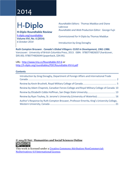 H-Diplo Roundtable, Vol
