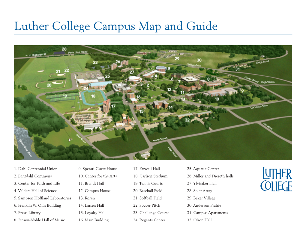 Luther College Campus Map and Guide