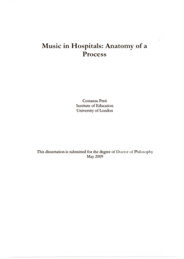 Music in Hospitals: Anatomy of a Process