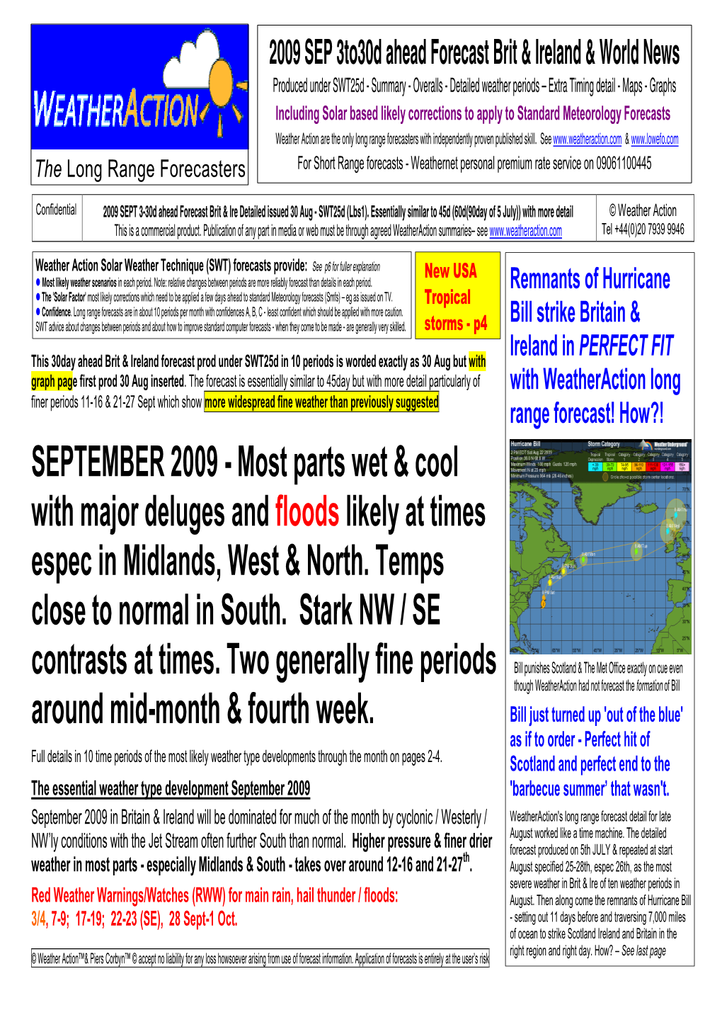 Most Parts Wet & Cool with Major Deluges and Floods