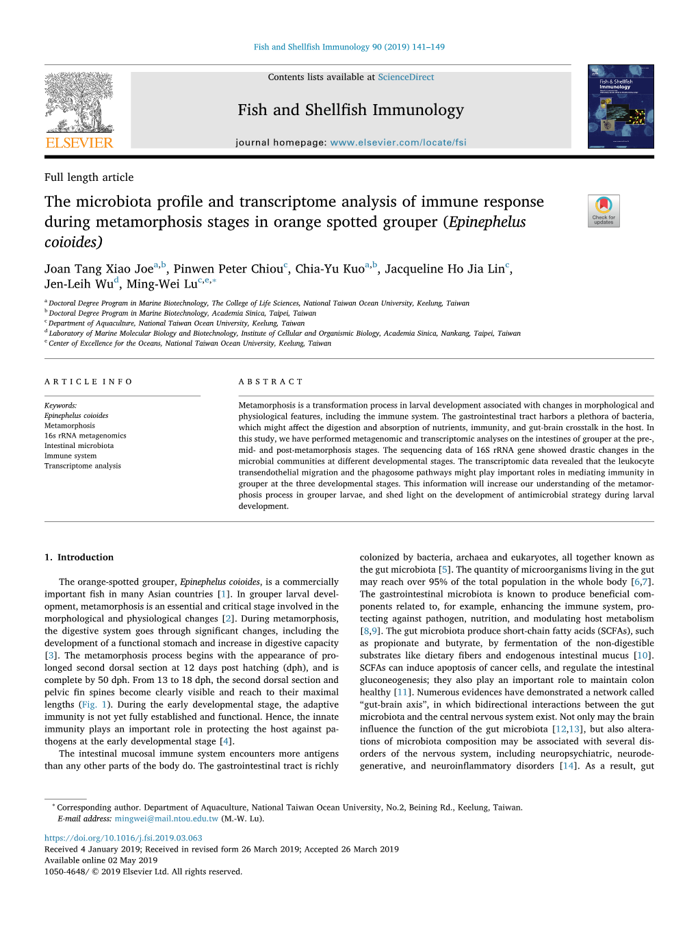 The Microbiota Profile and Transcriptome Analysis of Immune