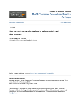 Response of Nematode Food Webs to Human Induced Disturbances