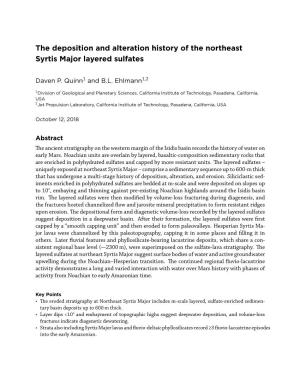 The Deposition and Alteration History of the Northeast Syrtis Major Layered Sulfates