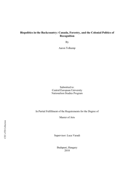Biopolitics in the Backcountry: Canada, Forestry, and the Colonial Politics of Recognition